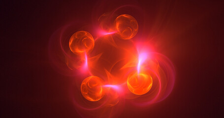 3D manual rendering abstract multicolor technology fractal light background. Its not AI Generatd illustration.