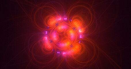 3D manual rendering abstract multicolor technology fractal light background. Its not AI Generatd illustration.