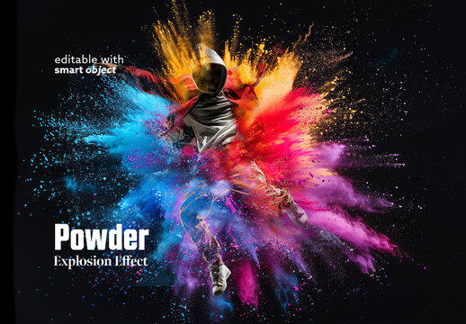 Powder Explosion Effect. Some Elements are Ai Generative