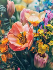 Blossoming Beauty: A Burst of Springtime Colors_Generative AI