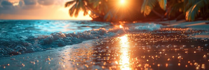 Blur Tropical Beach Bokeh Sun Light, HD, Background Wallpaper, Desktop Wallpaper
