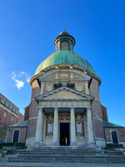 Neoclassical Church with Green Roof, Grand Dome and Ornate Classical Facade