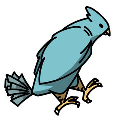 cute blue bird transparent background vector illustration	