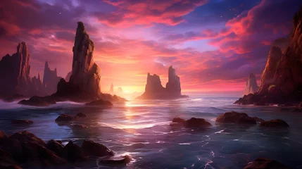 Foto op Canvas Beautiful seascape at sunset. Panoramic image. © Iman