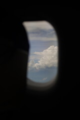 clouds from a plane window
