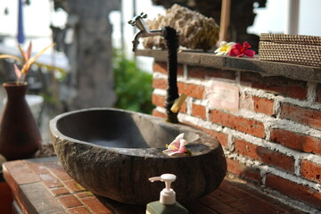 traditional sink in a beach restaurant