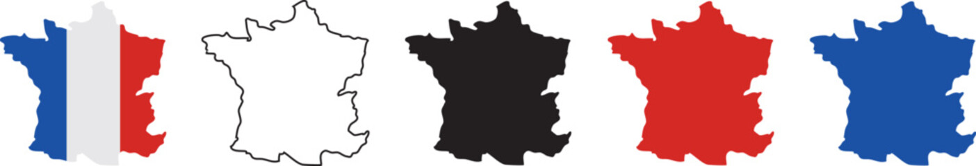 France map icon set, France map isolated