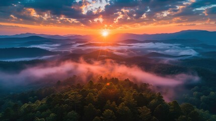 sunset in the mountains