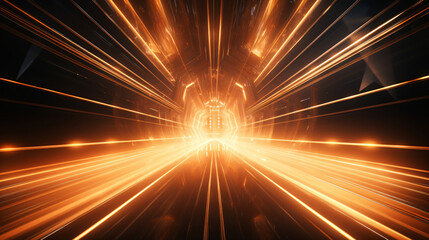 Fototapeta na wymiar Glowing futuristic fantasy tunnel abstract background