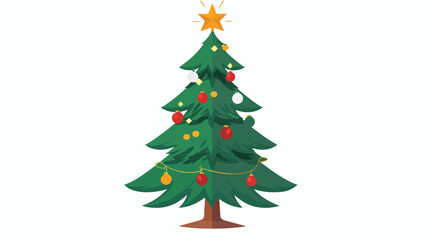 Christmas Tree Icon Flat Vector
