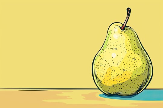 a Pear The cartoon illustration