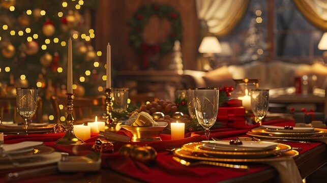 Holiday Glow A Festive Dining Experience Generative AI