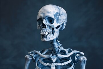 Skeleton in Blue A Monthly Event Celebration Generative AI
