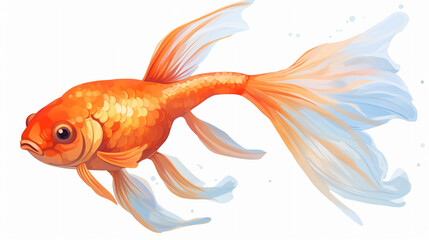 Illustration of a goldfish isolated on a white background
