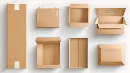 Minimalist Cardboard Boxes in Flat Packaging Collection