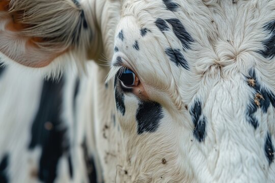 Ausschnitt vom Gesicht einer Kuh in Nahaufnahme 