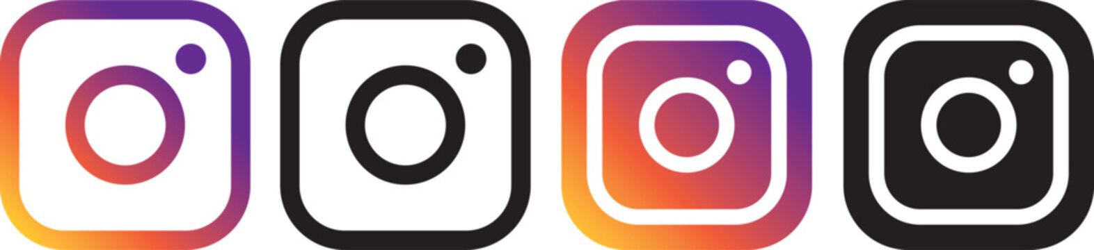 SNS icon logo 2024 instagram social media icon logo collection vector