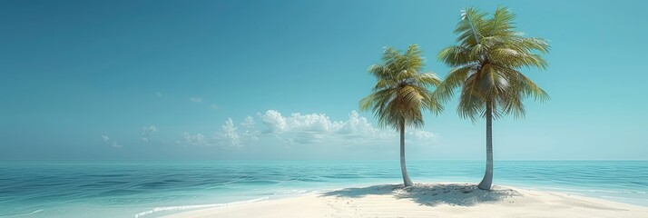 Coconut Palm Trees On White Sandy, HD, Background Wallpaper, Desktop Wallpaper