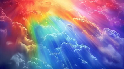 Obraz na płótnie Canvas A vibrant rainbow stretching across a stormy sky.