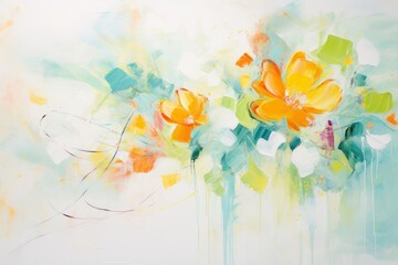 Joyful and Expressive Abstract Art Inspired by the Lively Energy of Springtime, Generative AI