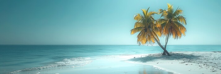 Coconut Palm Trees On White Sandy, HD, Background Wallpaper, Desktop Wallpaper