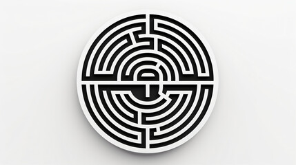 Logo symbol round maze on white background isolate