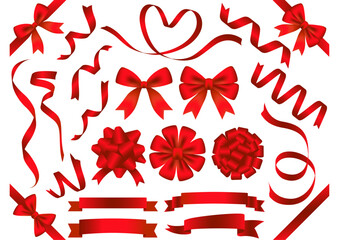 set of red bows