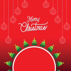 christmas card with christmas tree