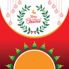 christmas card with holly berries