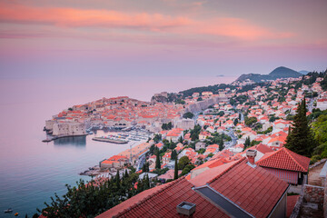 Picturesque view of the famous european city of Dubrovnik. Croatia, South Dalmatia, Europe.