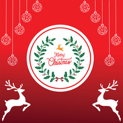 christmas greeting card with deer