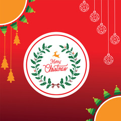 christmas card with christmas balls.