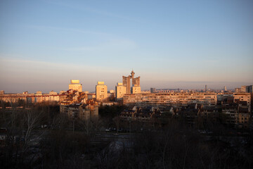 View of Belgrade in golden hour time.