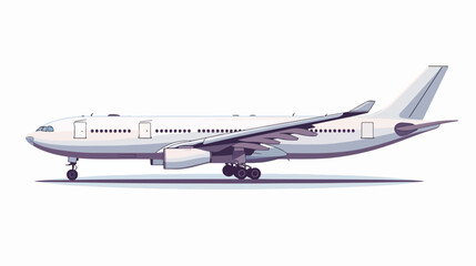 Modern airplane in side view.