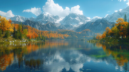 Jasna lake with beautiful reflections of the mountains.
