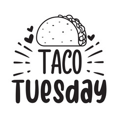 Taco Tuesday Vector Design on White Background