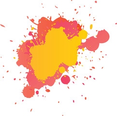 orange yellow paint splash shape colorful set. paint with liquid fluid isolated for design elements. ink splatter flat collection. Isolated vector illustration