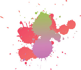 orange pink paint splash shape colorful set. paint with liquid fluid isolated for design elements. ink splatter flat collection. Isolated vector illustration