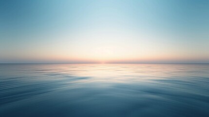 Naklejka na ściany i meble A tranquil HD depiction of a minimalist seascape at sunrise, featuring a gradient sky and calm waters for an elegant background mockup.