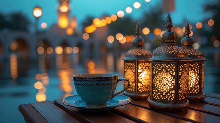 candles on the street and coffee