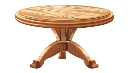 Wooden round table furniture decoration.
