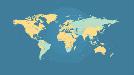 Fototapeta premium World map in a flat style.