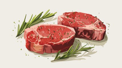 Beef steak meat vector illustration. - obrazy, fototapety, plakaty