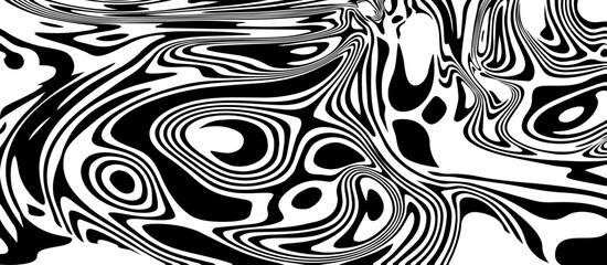 Retro groovy trippy ink puddle psychedelic op art background. Cute hippie style cool bold retro background. Positive vibes funky optical illusion vintage print or wavy wet surface website backdrop - 751201924