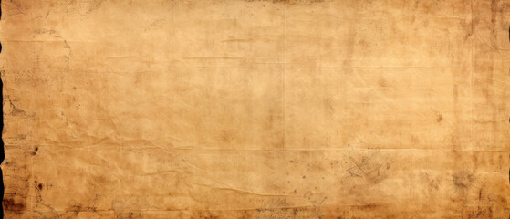 Dirty and stained vintage grunge brown blank parchment paper sheet background texture created with Generative AI Technology - obrazy, fototapety, plakaty