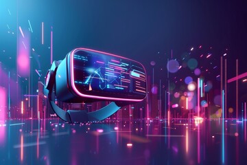 VR Digital Identity Verification Mixed Virtual Reality Goggles for Pupil. Augmented reality Glasses Non-judgment. 3D Future Technology Viewpoint Headset Gadget and Negotiation Wearable Equipment