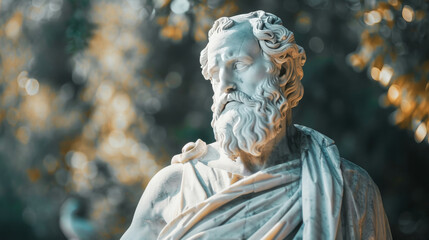 Obraz premium A marble statue of a generic greek philosopher