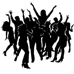 Fototapeta premium dancing people silhouettes
