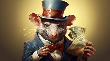 Rat banker bad politician caricature greed anger 