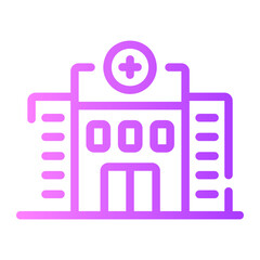 hospital Line Gradient Icon